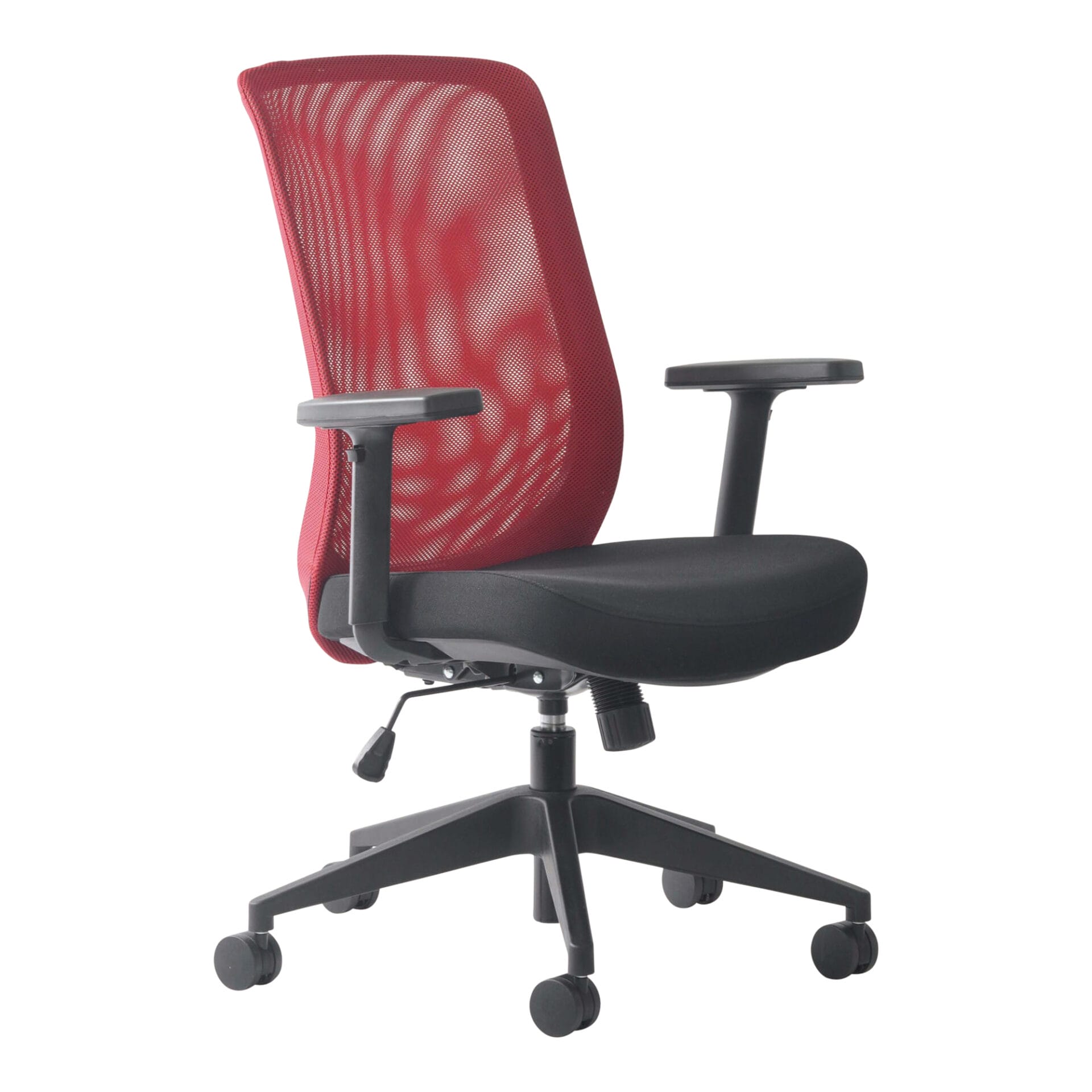 Red and black Mondo Gene Mesh Back chair