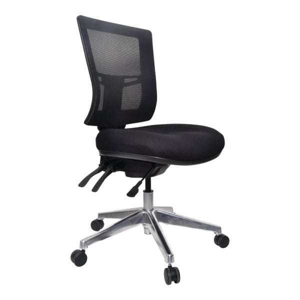 Angle view of Buro Metro II office chair with aluminium base