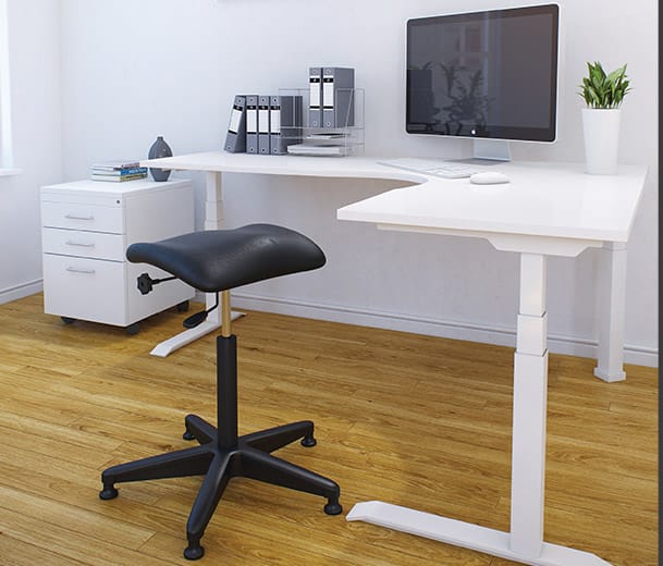 Buro Posturite stool at an office desk