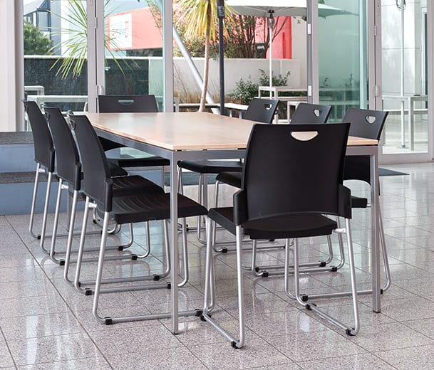 Buro Pronto Sled base chairs around a table