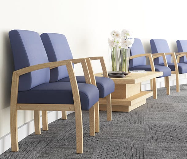 Buro Bella healthcare chairs in clinic reception area