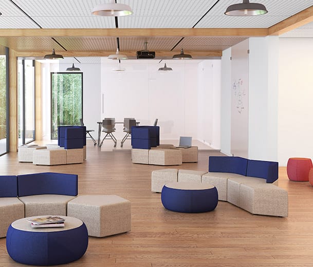 Konfurb Halo and Star collaborative seating in office break out scene