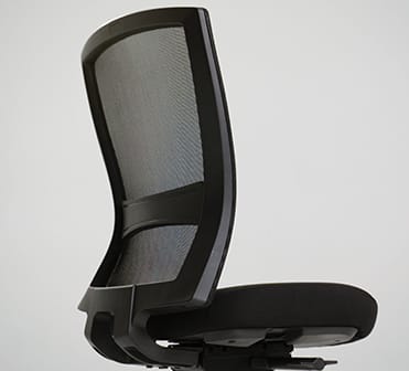 Close up of Buro Mentor ergonomic chair with mesh back