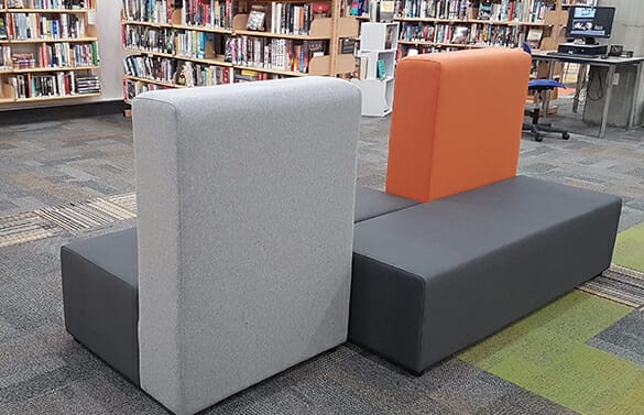 orange-and-grey-modular-soft-seating-in-library orange and grey modular soft seating in library