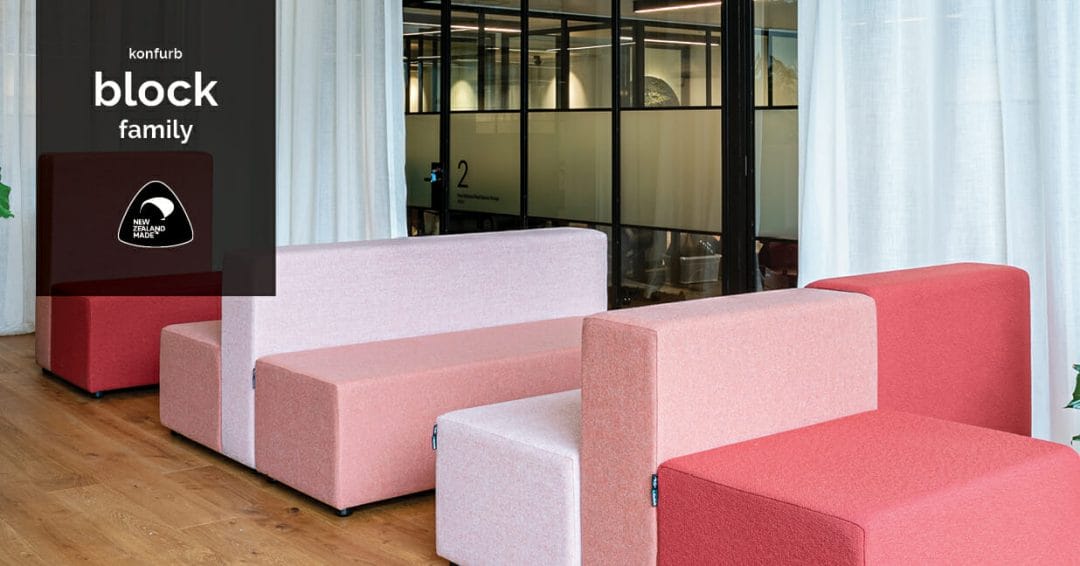 NZ Made Konfurb Block seating in collaborative office