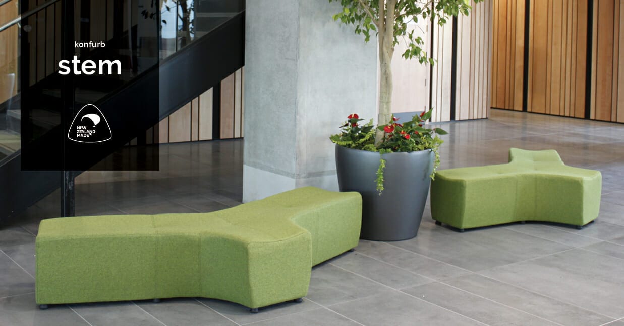 NZ Made Konfurb Stem soft seating in green