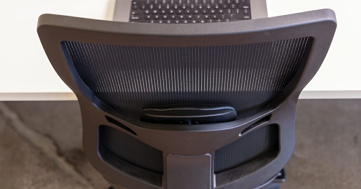 A work-from-home setup with the mondo java high-backed desk chair