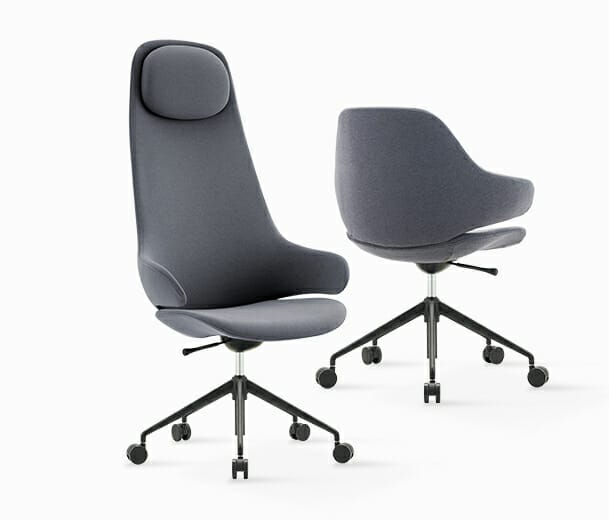 konfurb orbit high back and mid back 5 star base chairs