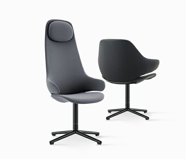 konfurb orbit high and mid back pedestal base chairs