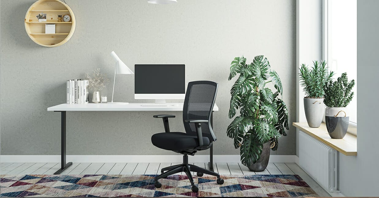 buro mentor mesh back chair in home office