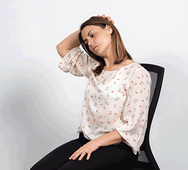 lateral neck stretch at office desk