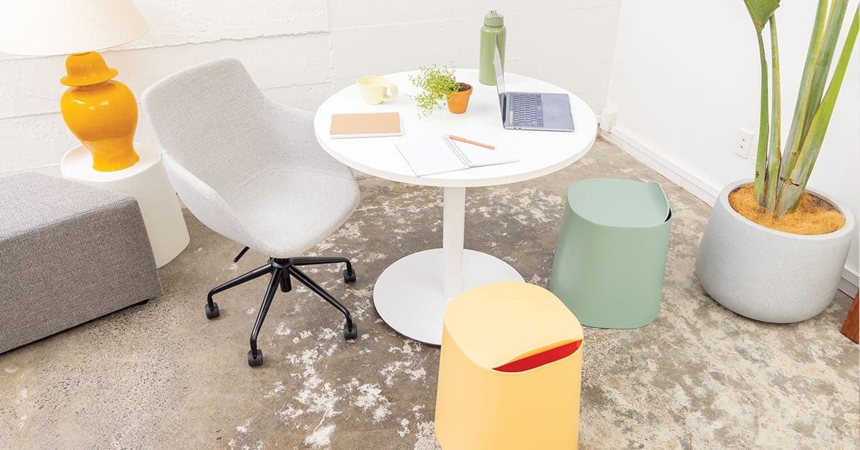 buro peekaboo and mondo haze in office breakout space