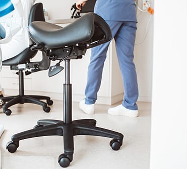 buro bambach saddle seat stool in dentist.