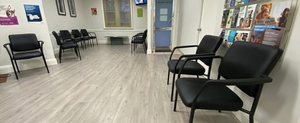 medical reception area with buro lindis chairs