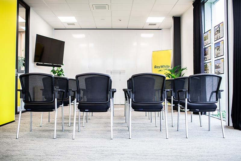 stacking chairs for ray white auctions