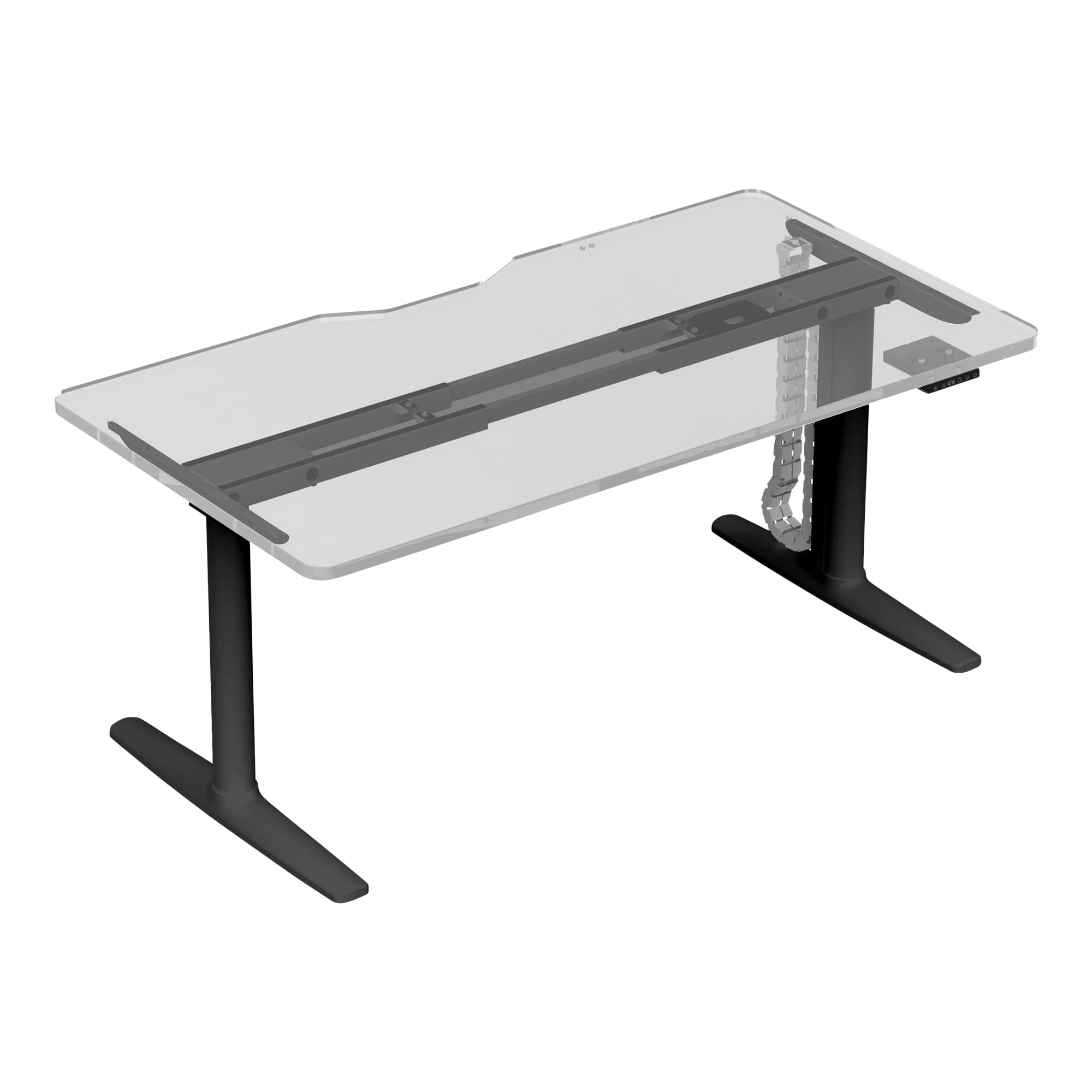 Buro Syntra Height Adjustable Desk Ghost Front Angle