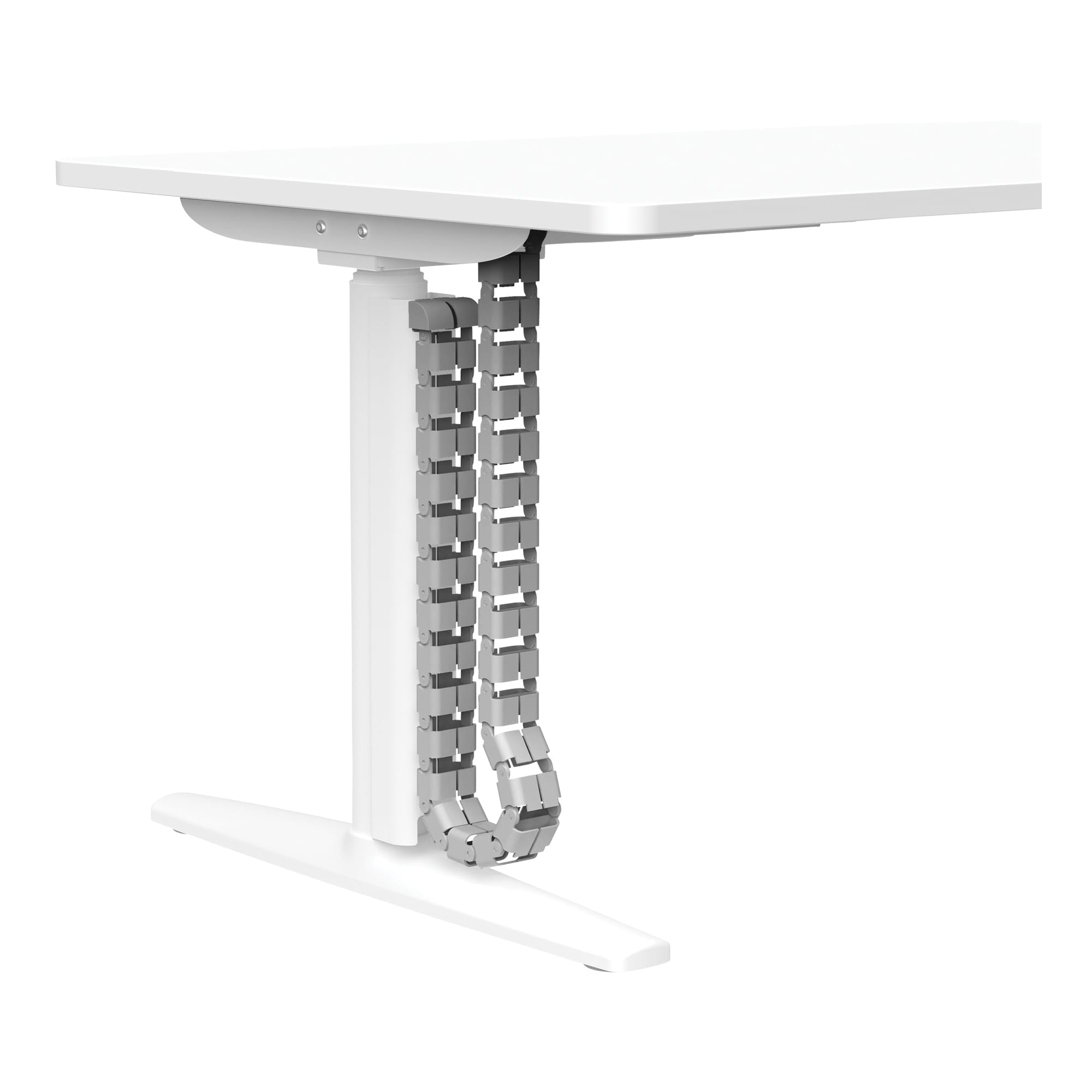 Syntra Single Height Adjustable Desk white frame close up