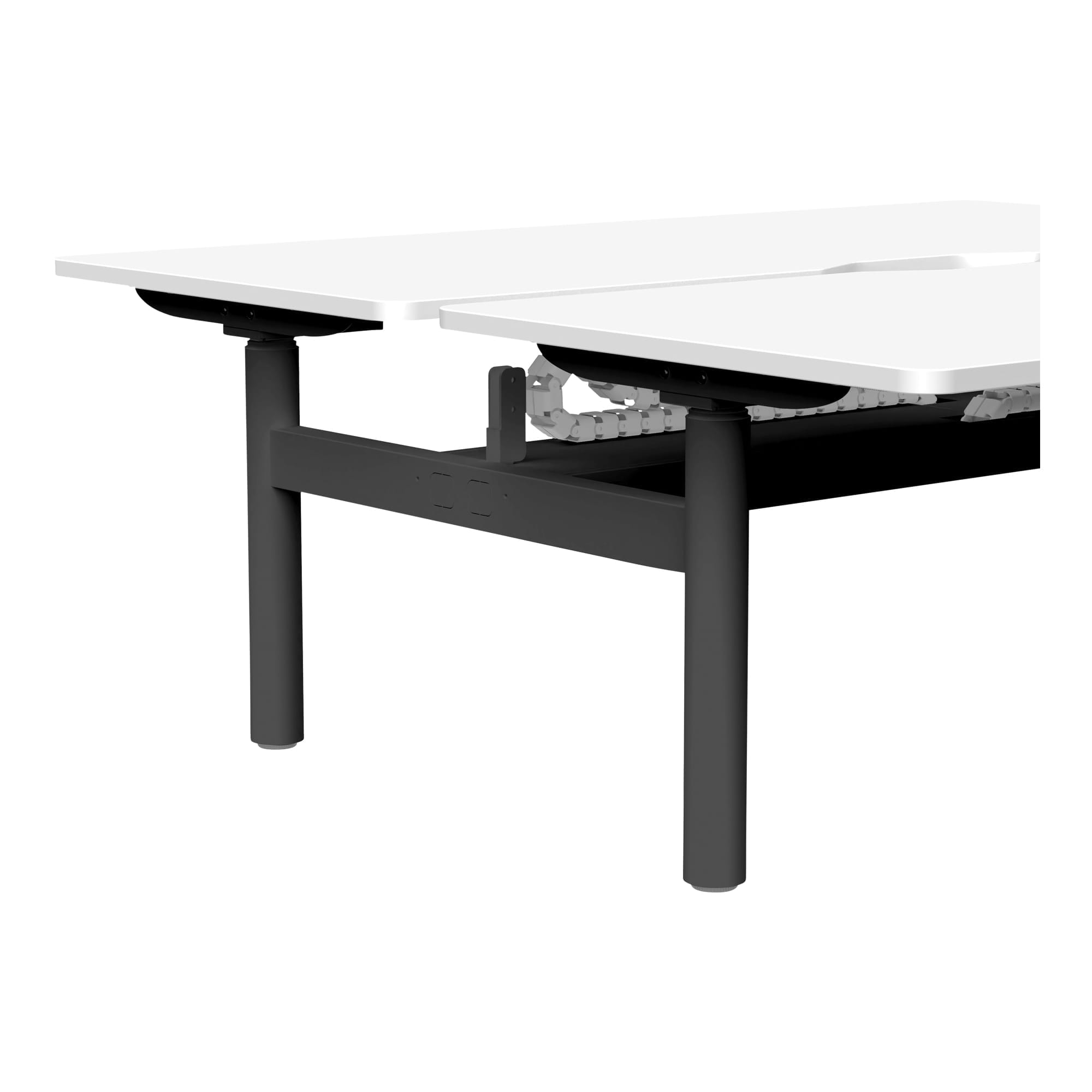 Buro Syntra Height Adjustable Desk Back to Back close up