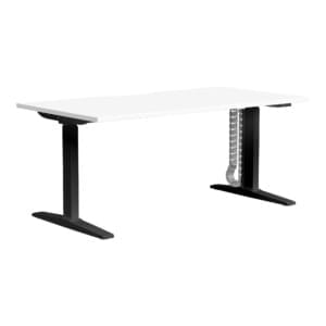 Buro Altri Single Height Adjustable Desk 1500x800 Black frame front angle