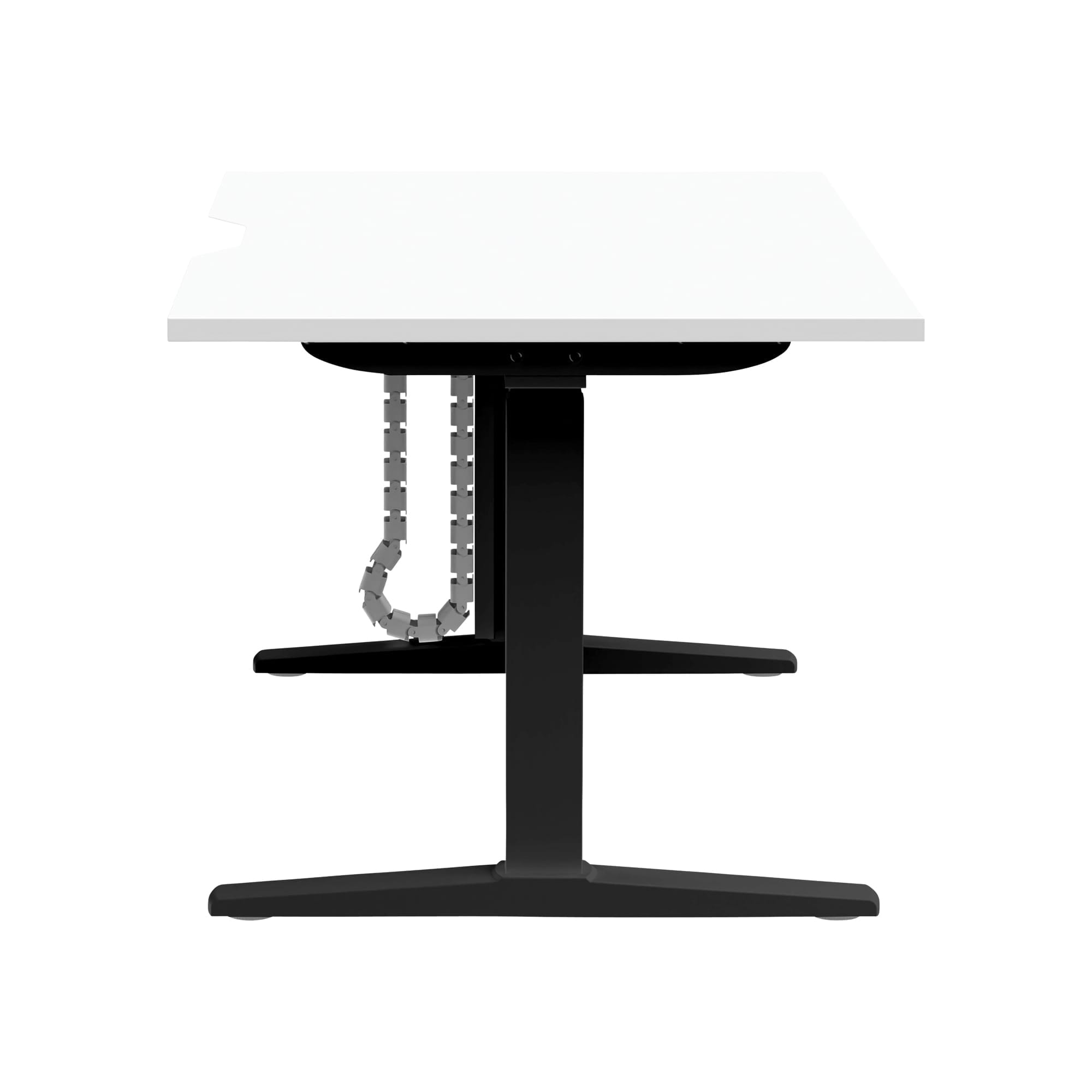 Buro Altri Single Height Adjustable Desk 1500x800 Black frame side