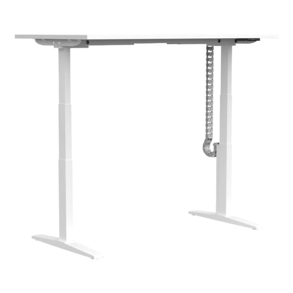 Buro Altri Single Height Adjustable Desk 1500x800 white highest position front angle