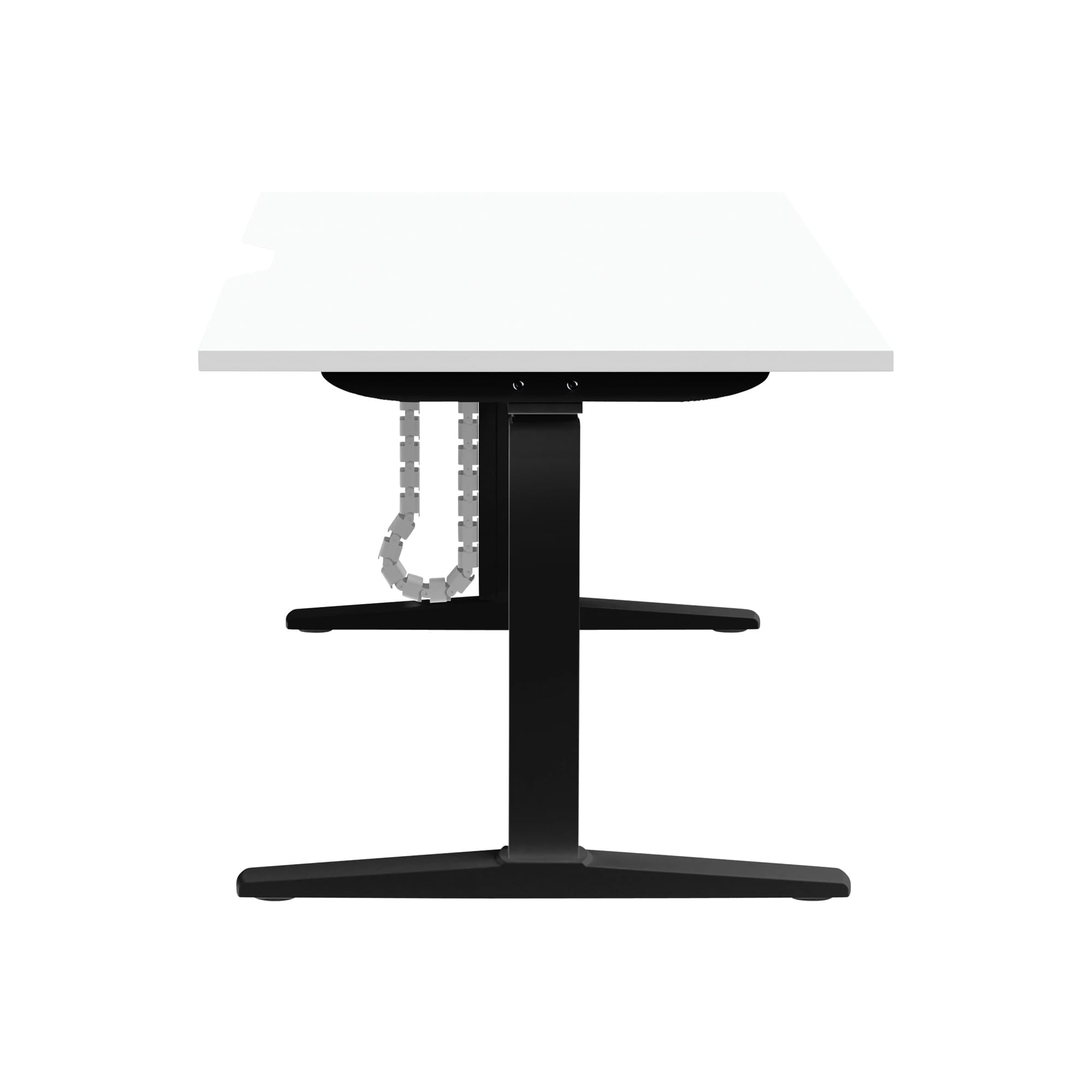 Buro Altri Single Height Adjustable Desk 1800x800 Black frame side