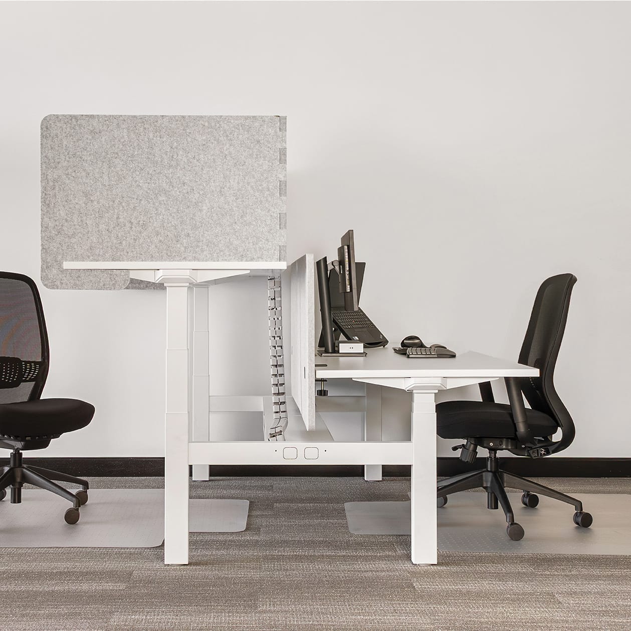 Buro Altri Back to Back Height Adjustable Desk White frame scene image