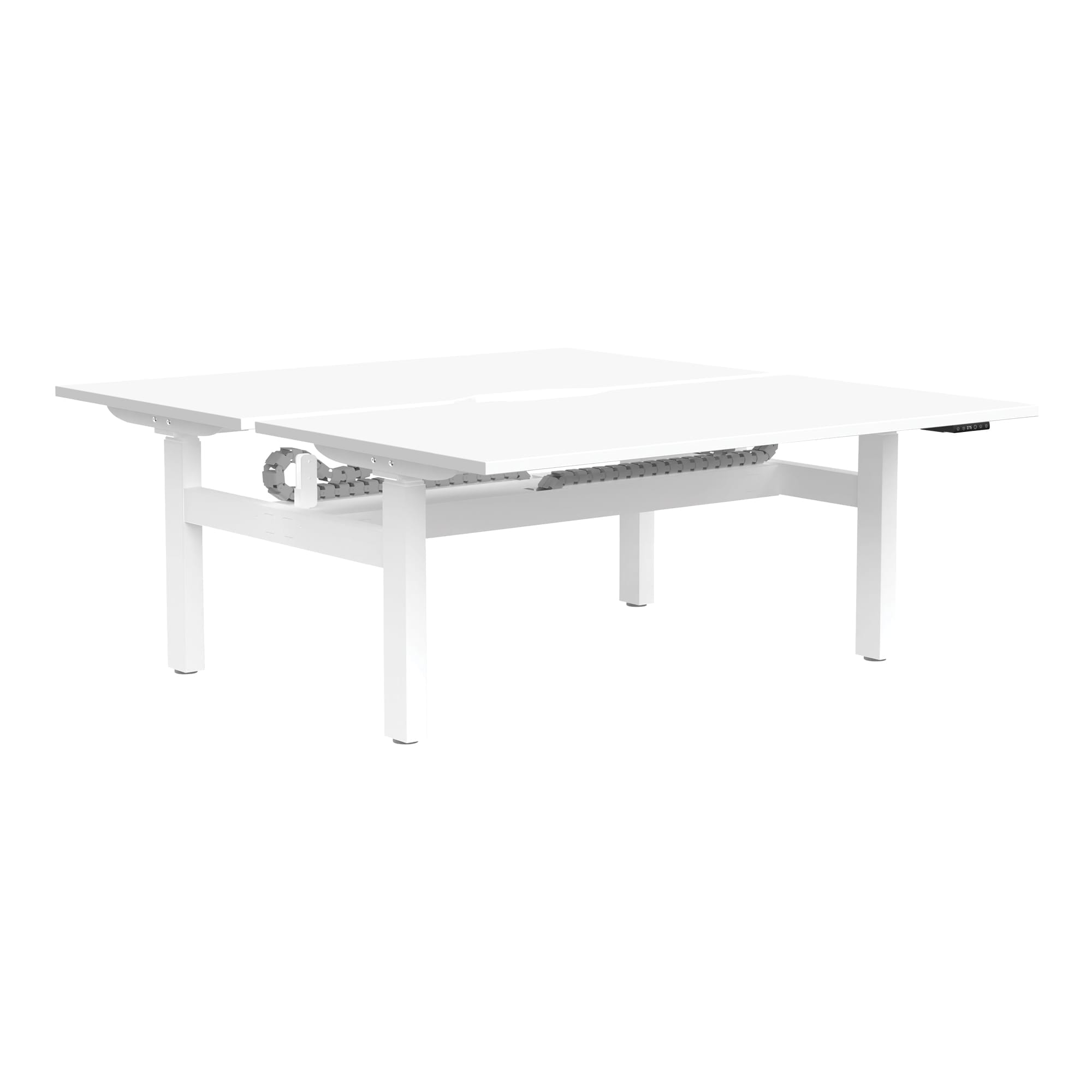 Buro Altri Back to Back Height Adjustable Desk white front angle