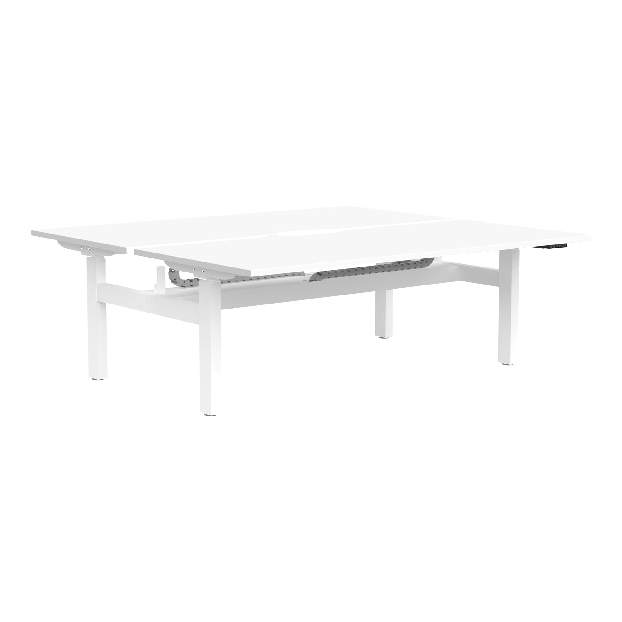Buro Altri Back to Back Height Adjustable Desk white front angle