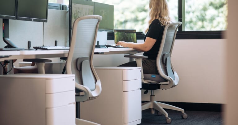 correct posture with ergonomic office chair